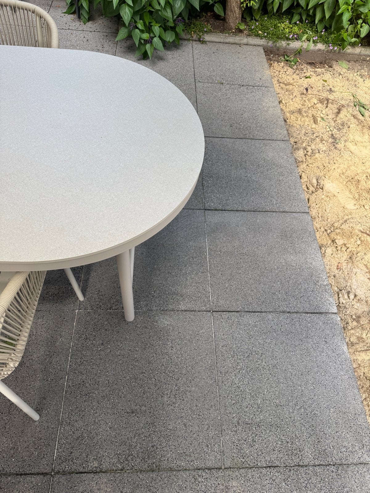GRATIS terrastegels grijs 60 stuks, Tuin en Terras, Tuintafels, Ophalen, Gebruikt, Rechthoekig, Wicker
