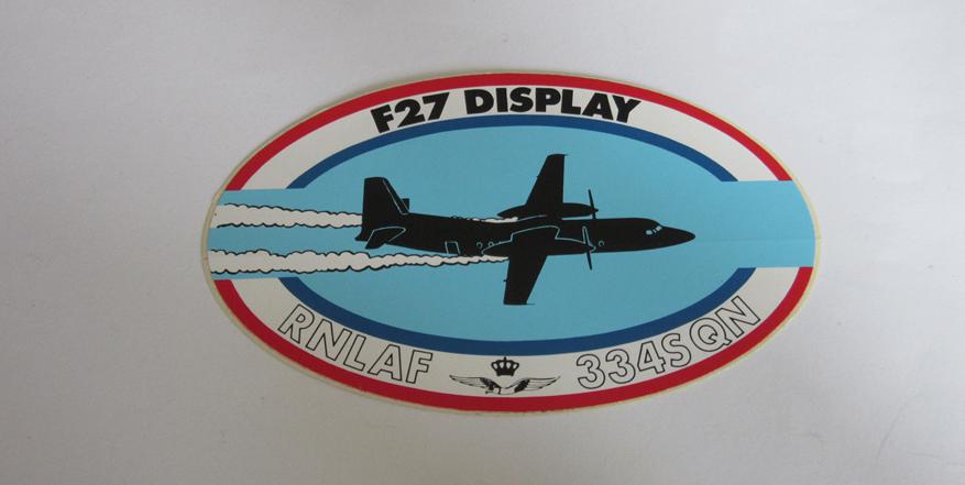 f27 Display sticker 334 squadron, Verzenden, Luchtmacht, Nederland, Overige typen