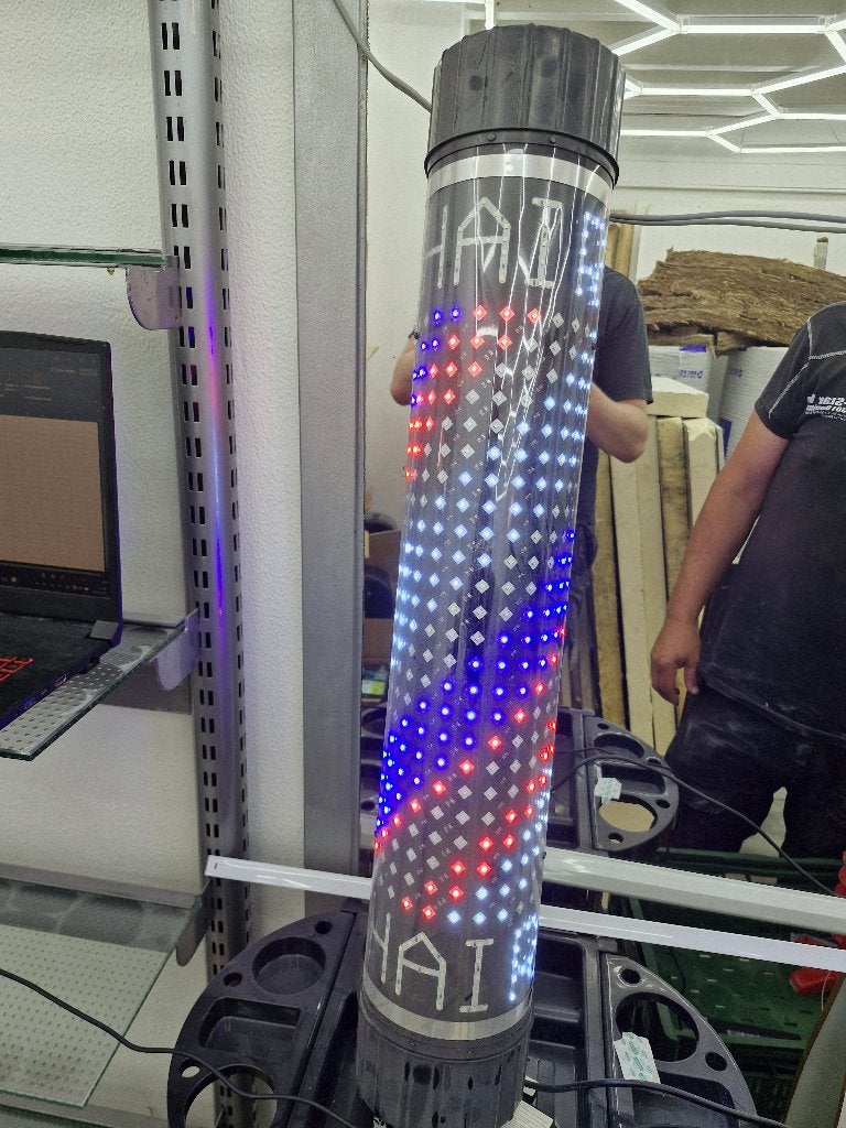 Barbershop LED Reclamezuil / Barber Pole - Werkend, Ophalen of Verzenden, Zo goed als nieuw, Lichtbak of (neon) lamp