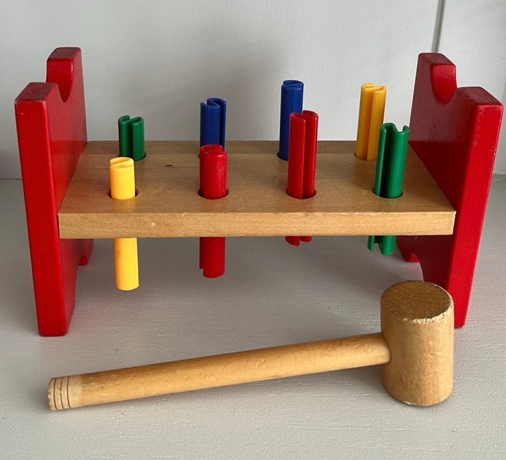 Houten hamertje tik ikea, Kinderen en Baby's, Speelgoed | Houten speelgoed, Ophalen of Verzenden, Gebruikt