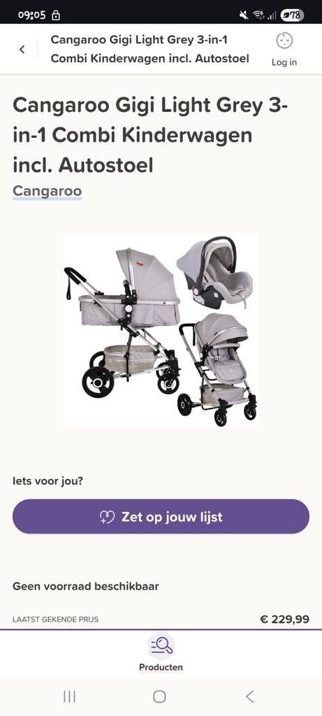 Grijze complete kinderwagen incl autostoel, Ophalen, Gebruikt, Overige merken, Met autostoeltje