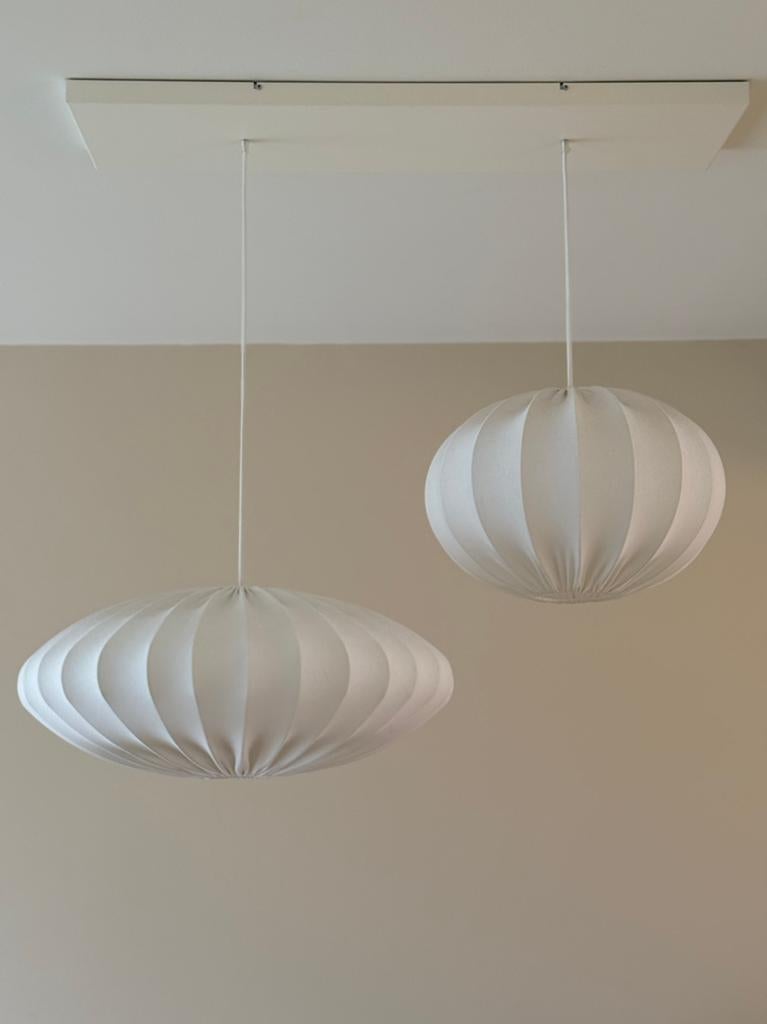 Hanglampen japandi, Huis en Inrichting, Lampen | Hanglampen, Zo goed als nieuw, 50 tot 75 cm, Stof, Ophalen of Verzenden