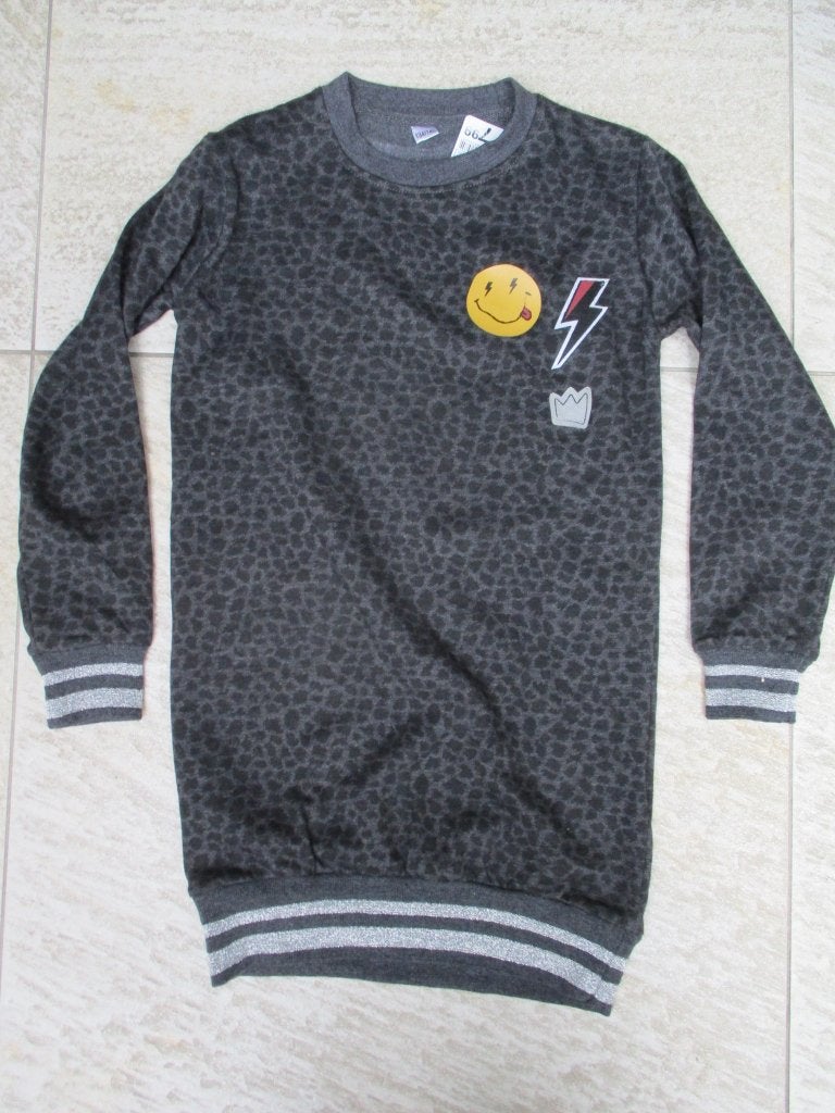 Jurk grijs Smiley jurkje NIEUW maat 134 / 140 sweatjurk, Ophalen of Verzenden, Nieuw, Meisje, Jurk of Rok