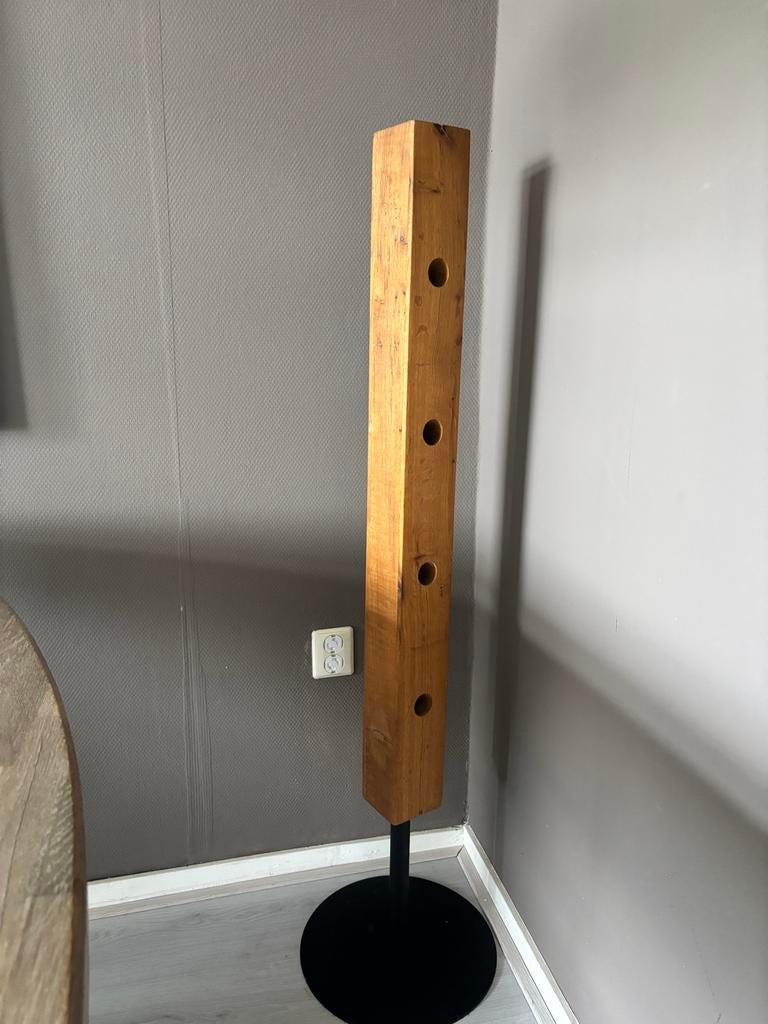 Houten wijnrek op voet, Huis en Inrichting, Woonaccessoires | Wijnrekken, Ophalen, Gebruikt, 5 tot 15 flessen, 75 cm of meer