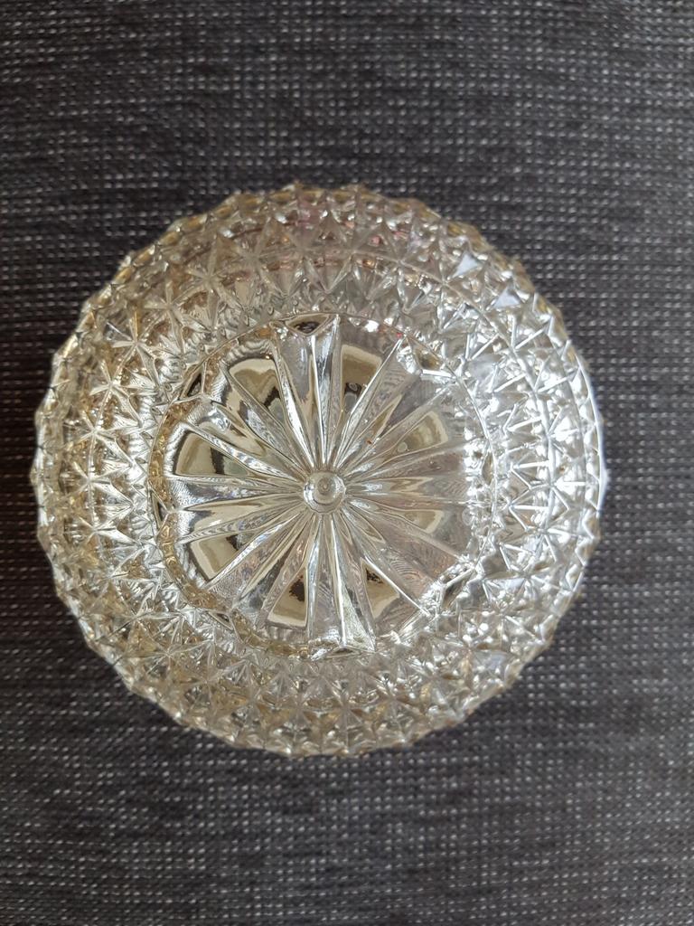 Vintage plafondlamp mid century plafonnaire, Huis en Inrichting, Ophalen of Verzenden, Zo goed als nieuw, Glas, Retro