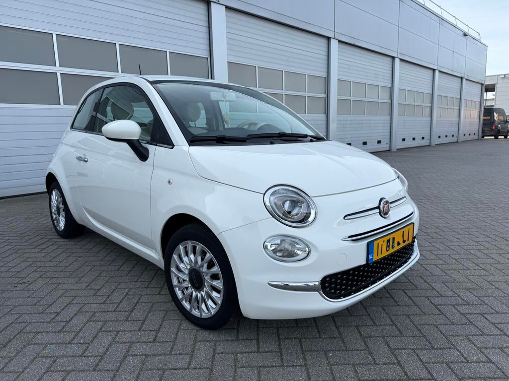 Fiat 500, Auto's, Voorwielaandrijving, 4 cilinders, Leder en Stof, Wit