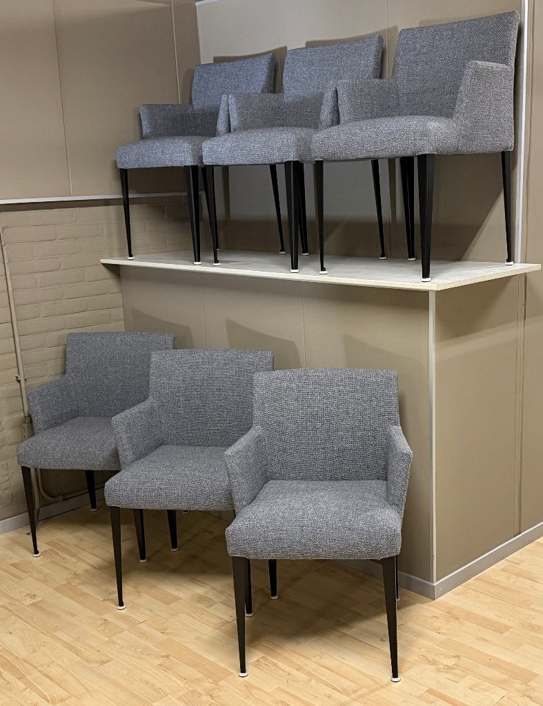 B&B Italia Melandra eetkamerstoelen refurbished, nieuwe stof, Stof, B&B Italia Design, Nieuw, Ophalen of Verzenden