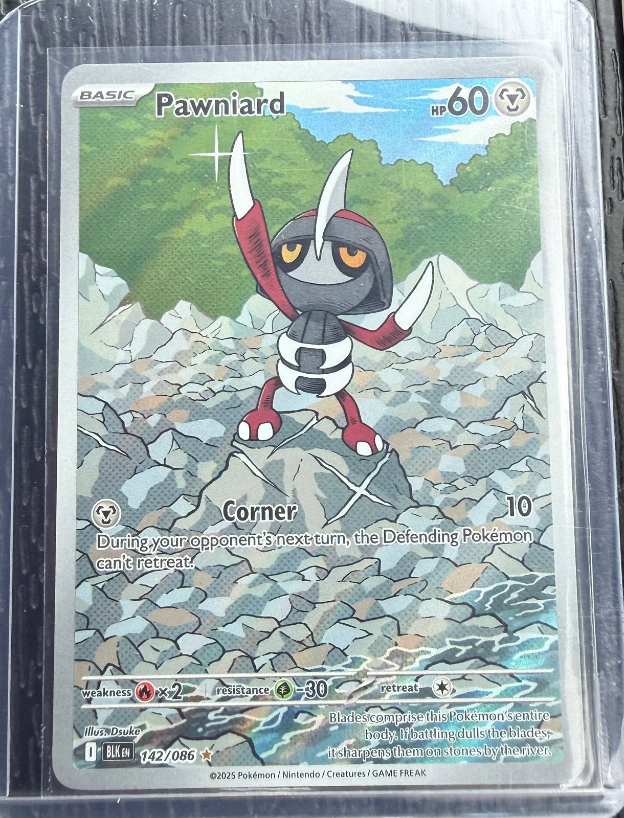 Pokemon Pawniard 142/086 Black Bolt, Ophalen of Verzenden, Zo goed als nieuw