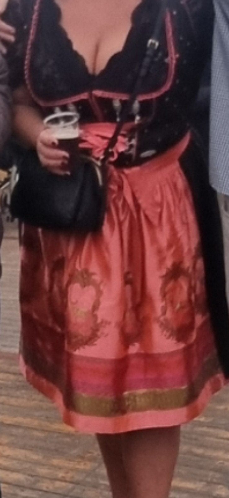 Prachtige Dirndl van Spieth & Wensky - Zwart/Roze maat 50. M, Overige typen, Zwart, Maat 46/48 (XL) of groter, Ophalen of Verzenden