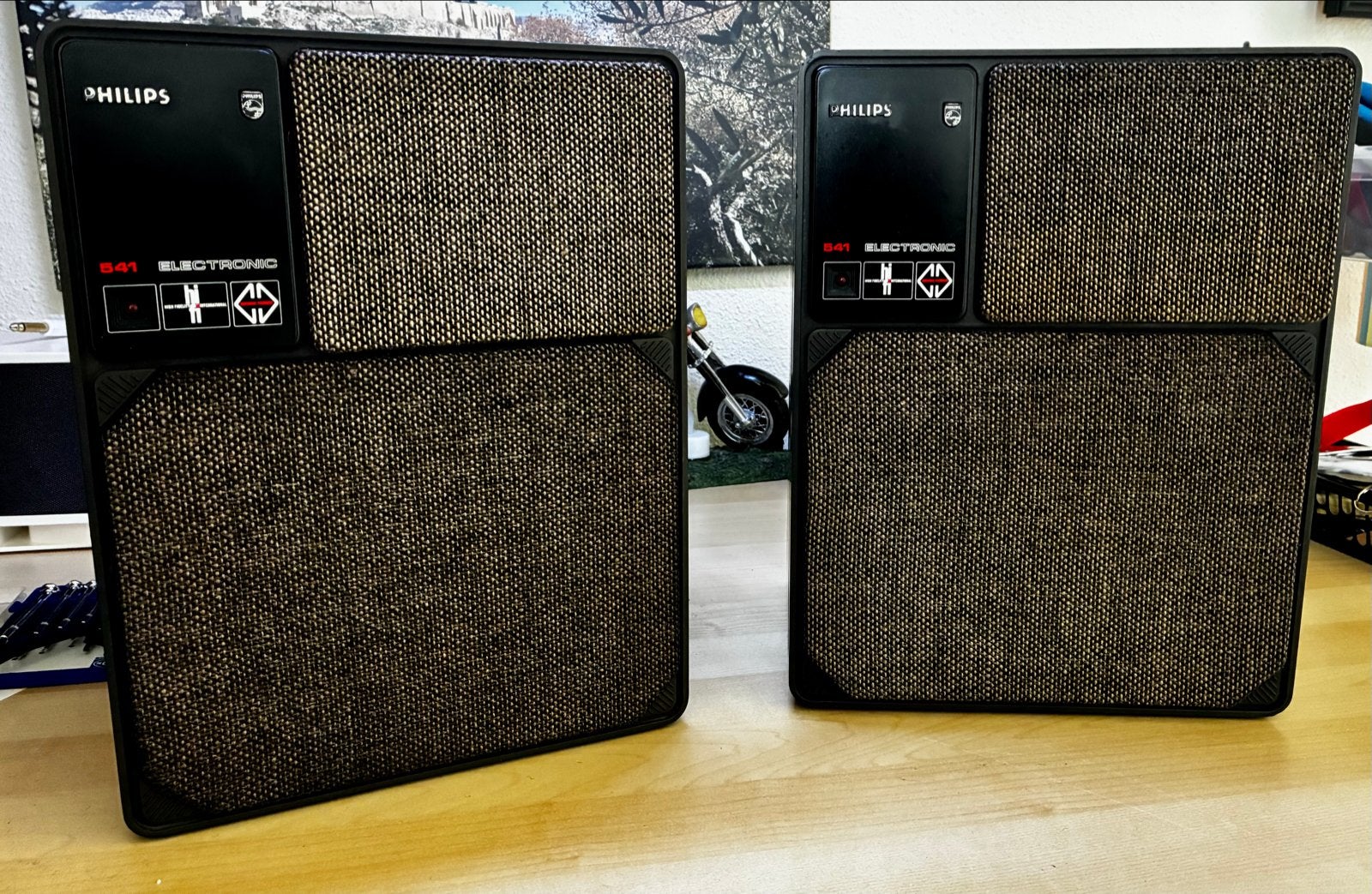 Philips 22RH541 MFB speakers - Vintage actieve luidsprekers, Ophalen, Philips, Gebruikt, Inclusief kabels