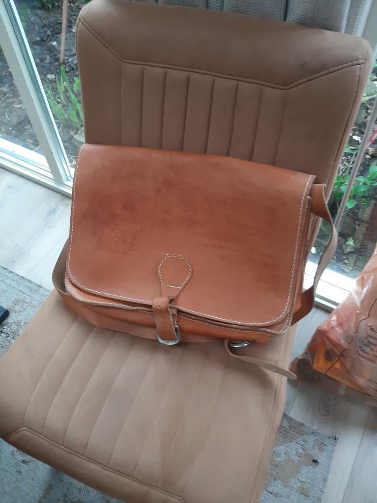 Prachtige leren schouder laptop schooltas, Ophalen of Verzenden, 75 tot 100 cm, Eenpersoons, Minder dan 150 cm