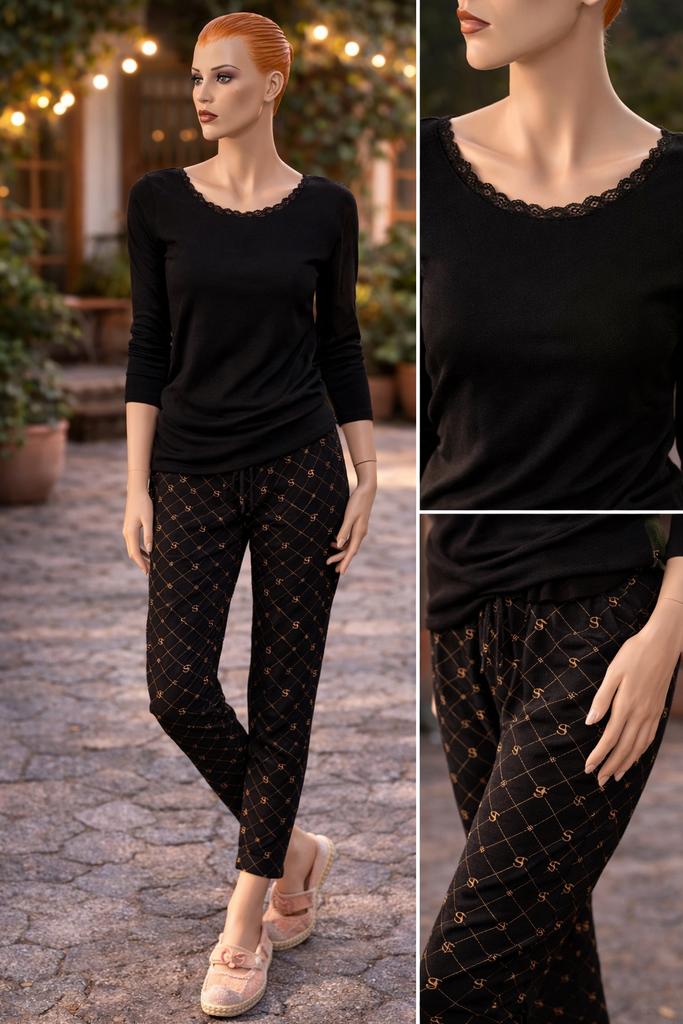 Lekker huispak van Supertrash broek en shirt maat M, Ophalen of Verzenden, Zo goed als nieuw, Maat 38/40 (M), Zwart