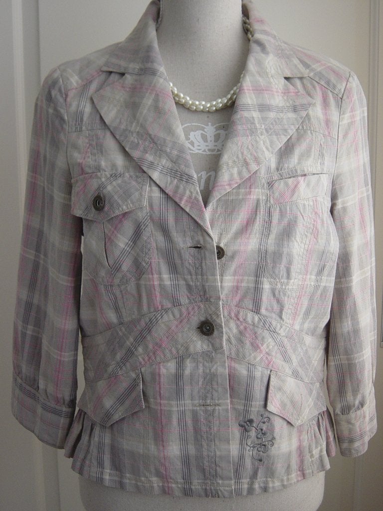 Jasje Colbert van Not The Same (N.T.S.) maat 38 Grijs Roze, Kleding | Dames, Maat 38/40 (M), Overige kleuren, Zo goed als nieuw