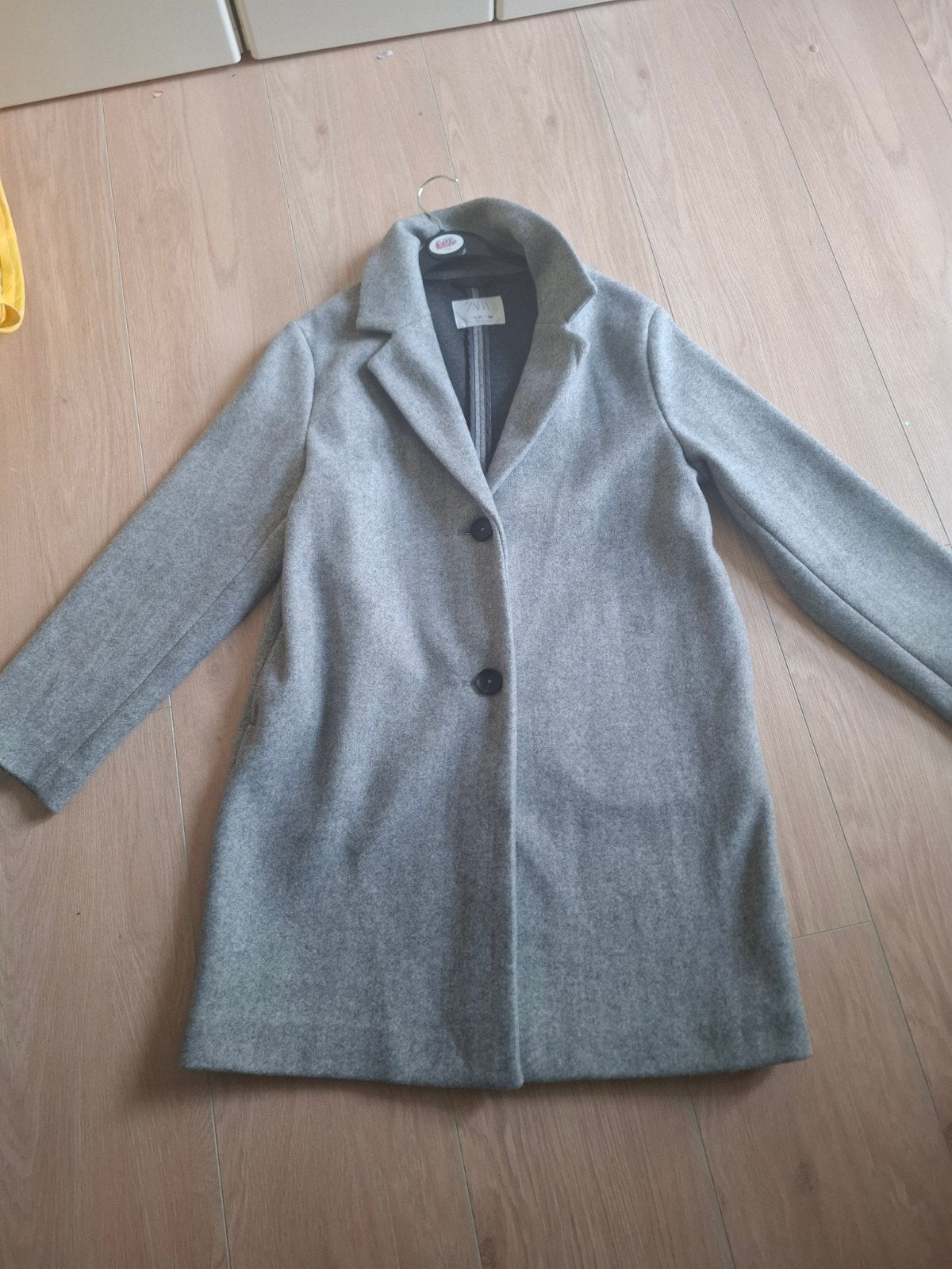 Zara wollen jas maat 152 - Grijs, Meisje, Ophalen of Verzenden, Zo goed als nieuw, Zara