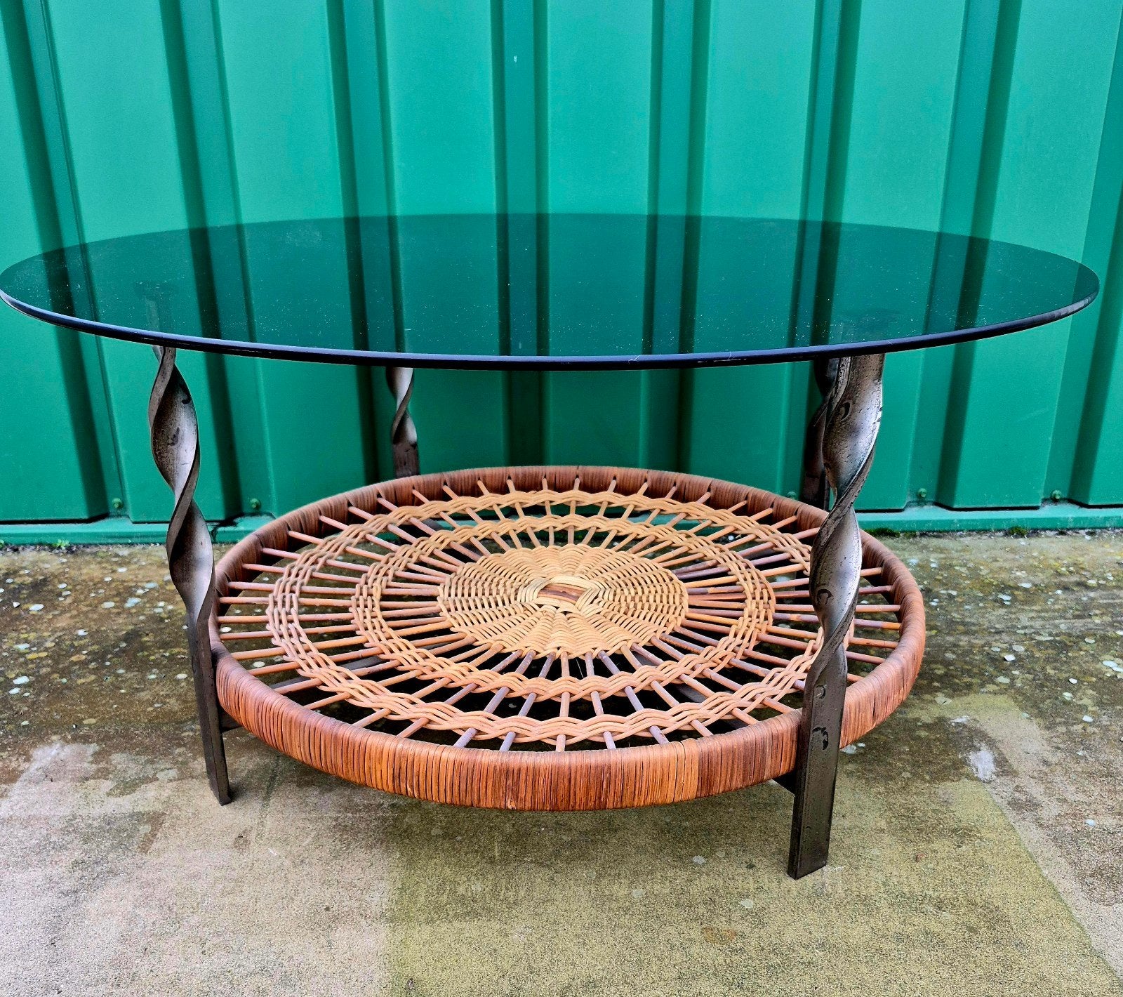 Vintage, mid-century, rotan salontafel, Rohé/TRIO, jaren 60, Ophalen