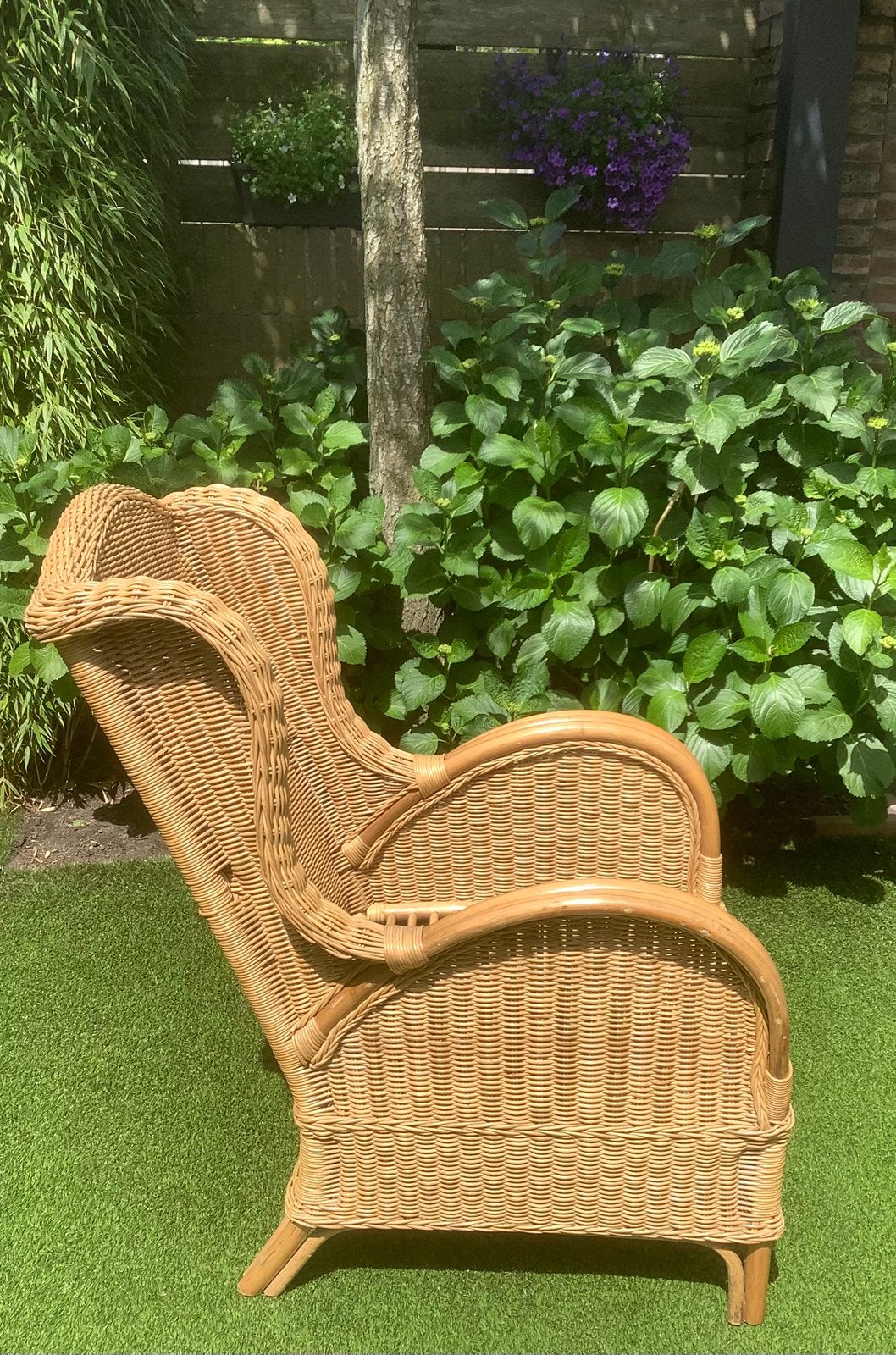 Grote rieten/rotan stoel, Ophalen, Zo goed als nieuw, Rotan