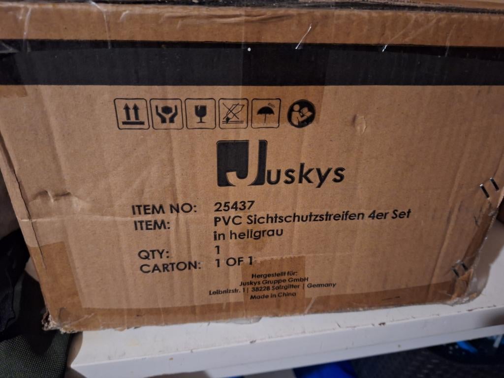 Juskys PVC Privacy Strips 4-delige Set Lichtgrijs, Ophalen of Verzenden, Nieuw, Kunststof