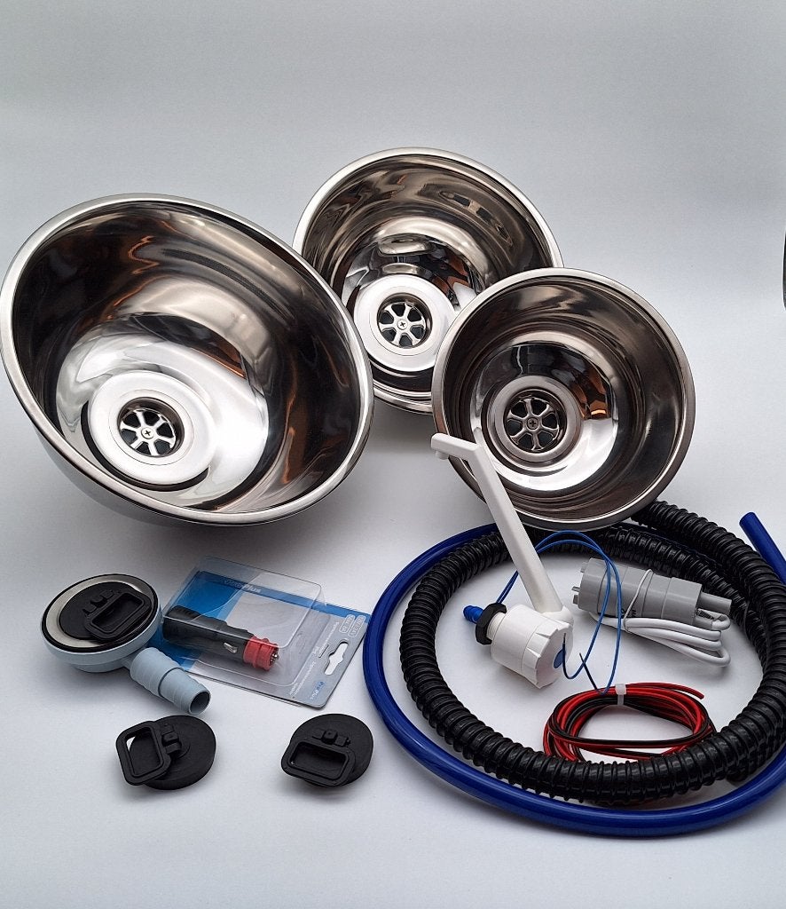 Wasbak Spoelbak RVS Camper keuken set waterpomp kraan e.d., Caravans en Kamperen, Camper-accessoires, Nieuw, Ophalen of Verzenden