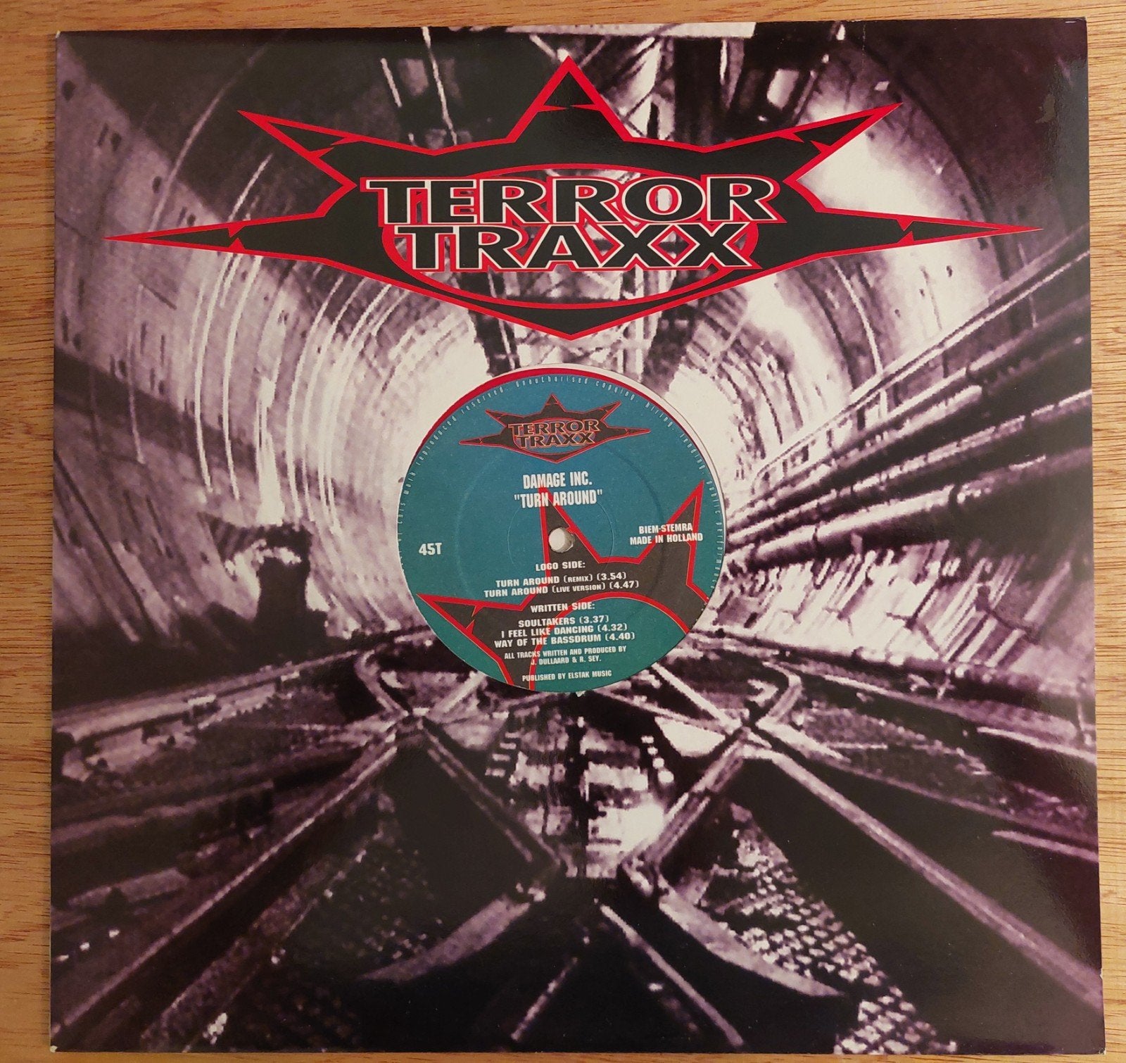 Damage Inc. - Turn Around (Terror Traxx) Hardcore Vinyl, Colored vinyl, LP, Hardcore, Ophalen of Verzenden