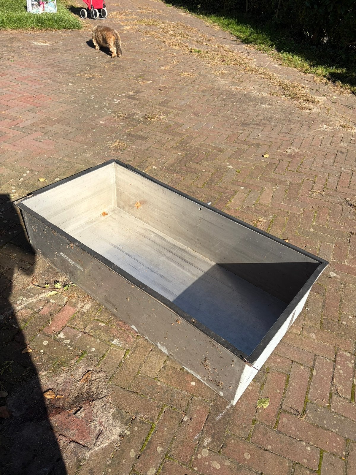 Grote RVS accubak met 2 accu’s., Zo goed als nieuw