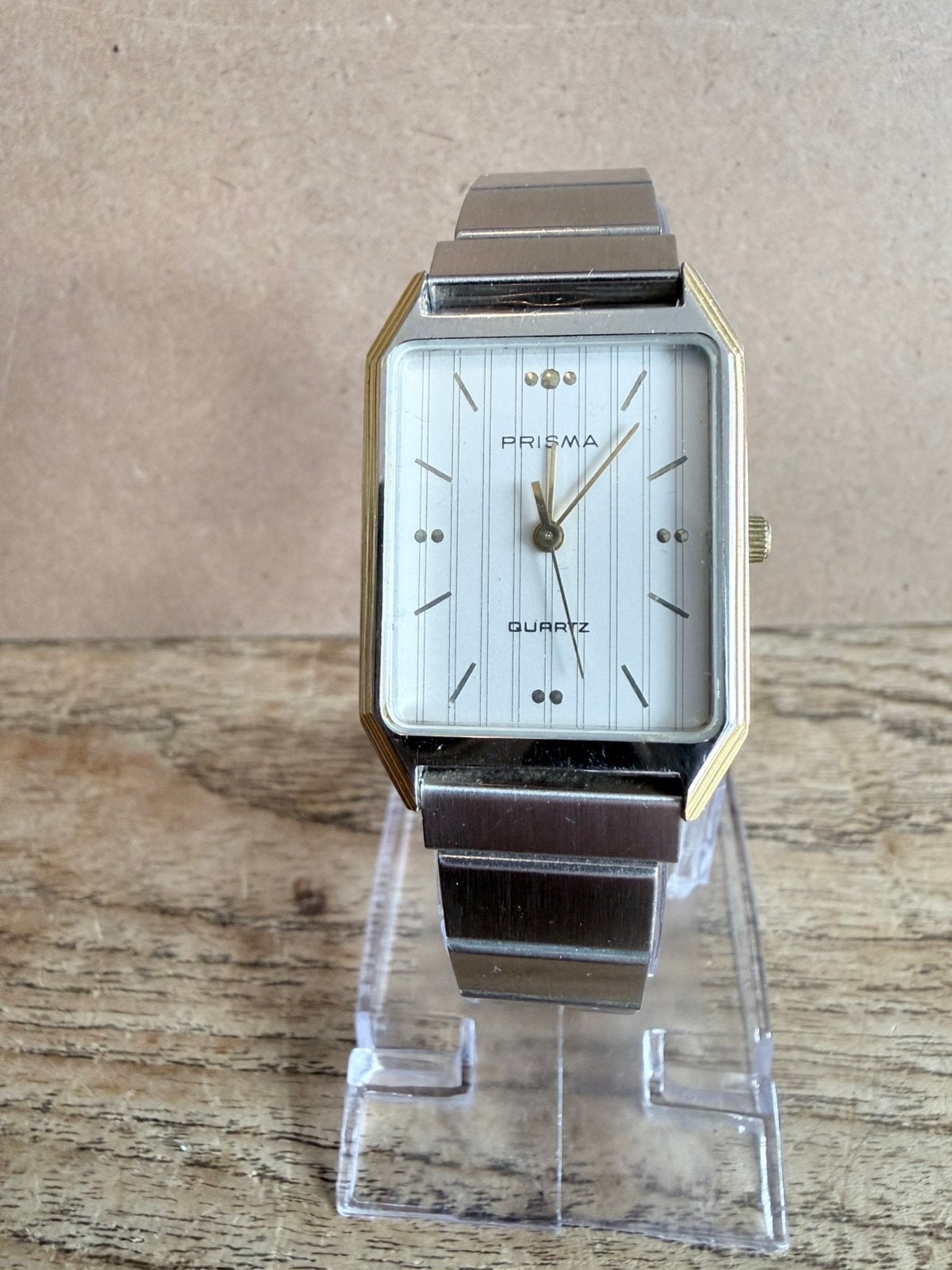 Vintage ongedragen Prisma dames klok te koop., Sieraden, Tassen en Uiterlijk, Horloges | Dames, Overige merken, Staal, Staal, Polshorloge