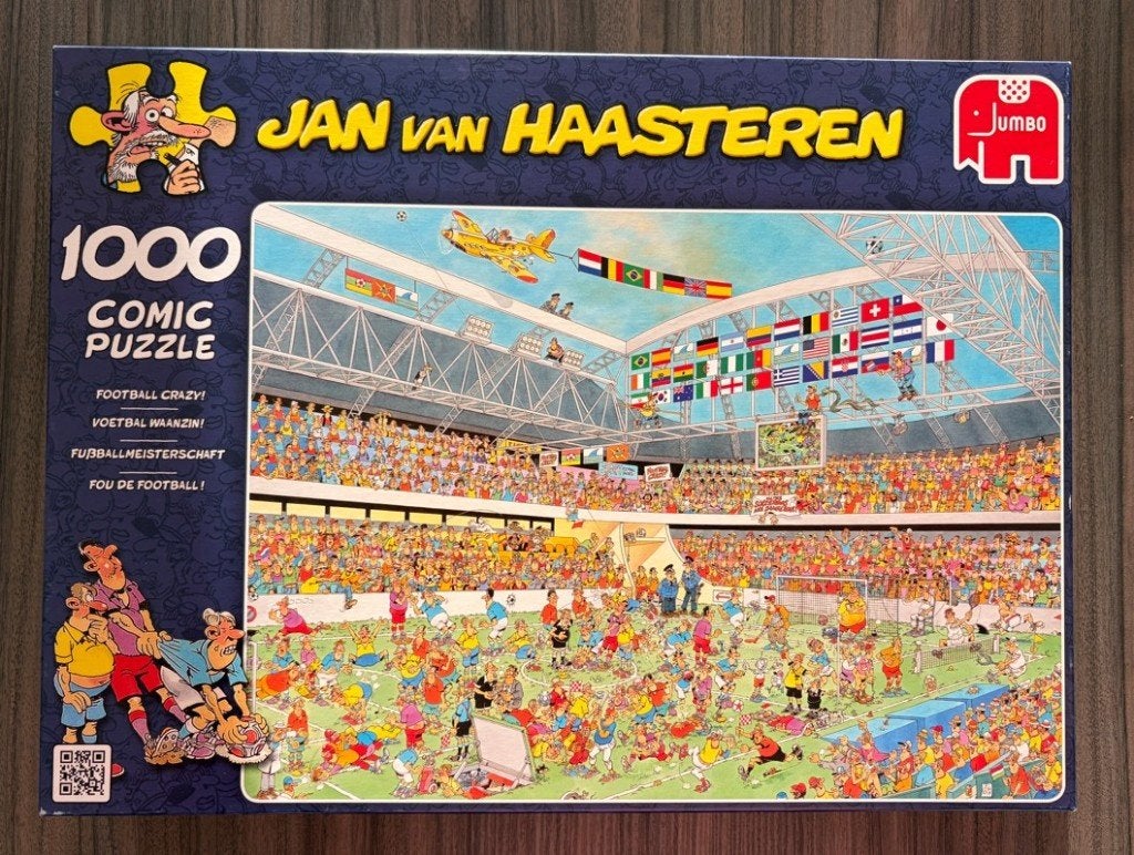 Jan van Haasteren - Voetbal Waanzin - 1000 stukjes, Ophalen of Verzenden, 500 t/m 1500 stukjes, Zo goed als nieuw