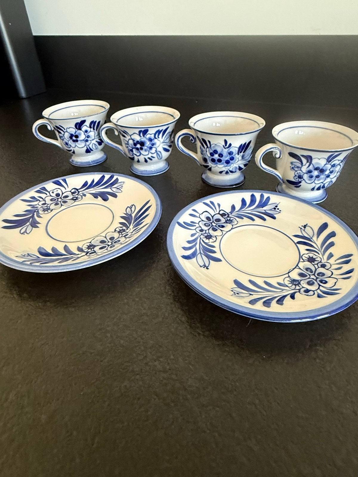 Delfts Blauw handgeschilderde kleine kopjes en schotels, Antiek en Kunst, Ophalen of Verzenden
