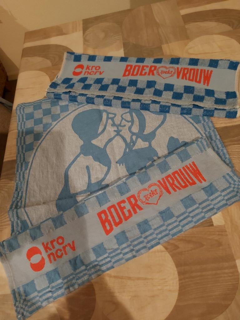 Boer zoekt vrouw keukenset handdoek en theedoek, Ophalen of Verzenden, Zo goed als nieuw, Blauw, Handdoek
