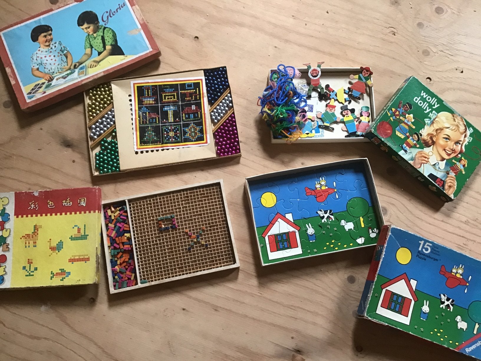 3 X jaren 50 speelgoed en de Nijntje puzzel uit de jaren 70, Ophalen of Verzenden, Zo goed als nieuw