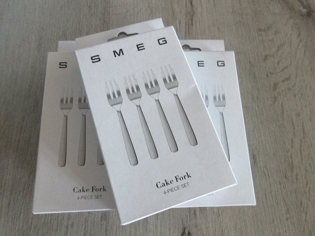Smeg AH Taartvorkjes Nieuw in het Originele Doosje, Gebaksvork, Bestekset, Nieuw, Ophalen of Verzenden