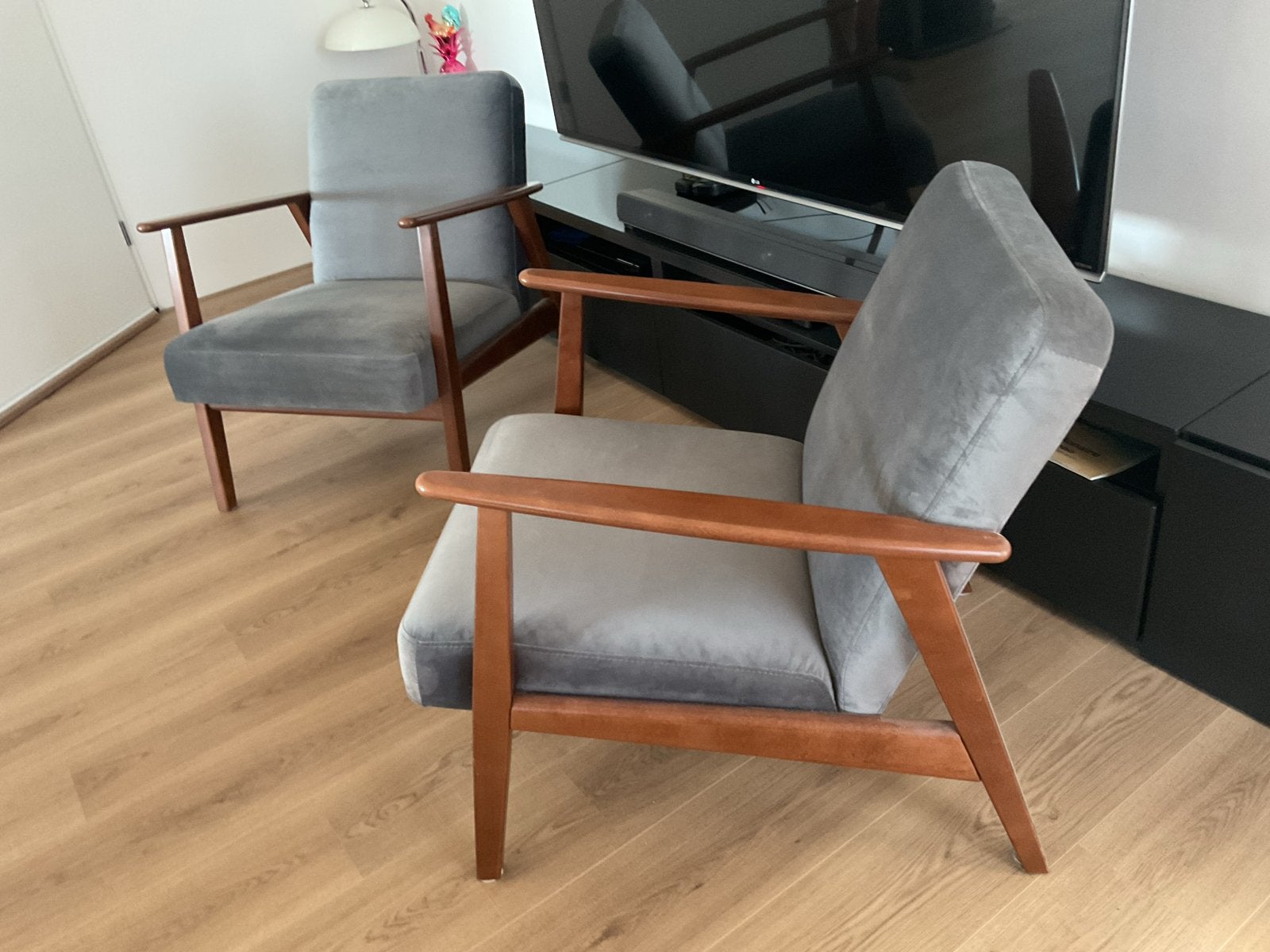 Set van 2 grijze fauteuils EKENASET Ikea, Ophalen, Twee, Nieuw, Grijs