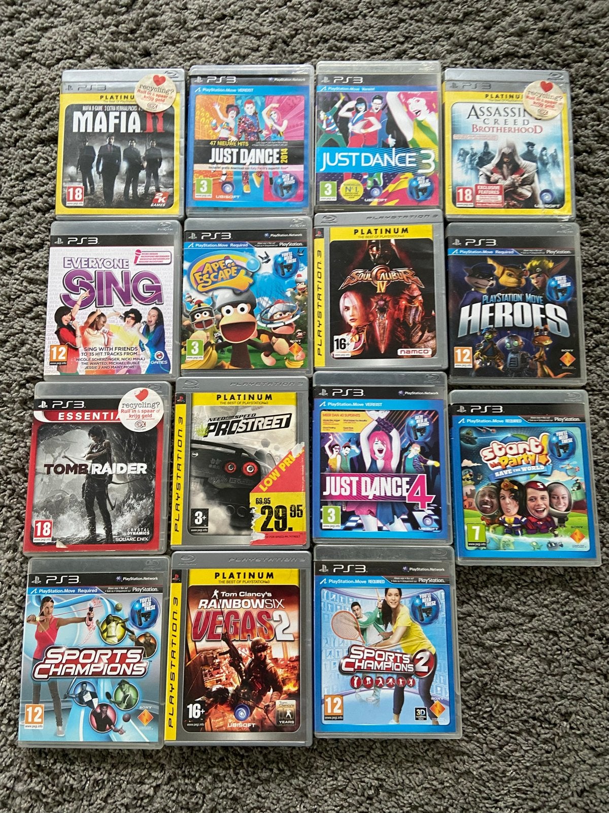 PS3 Game Lot - 15 Games, Avontuur en Actie, Gebruikt, 1 speler, Eén computer