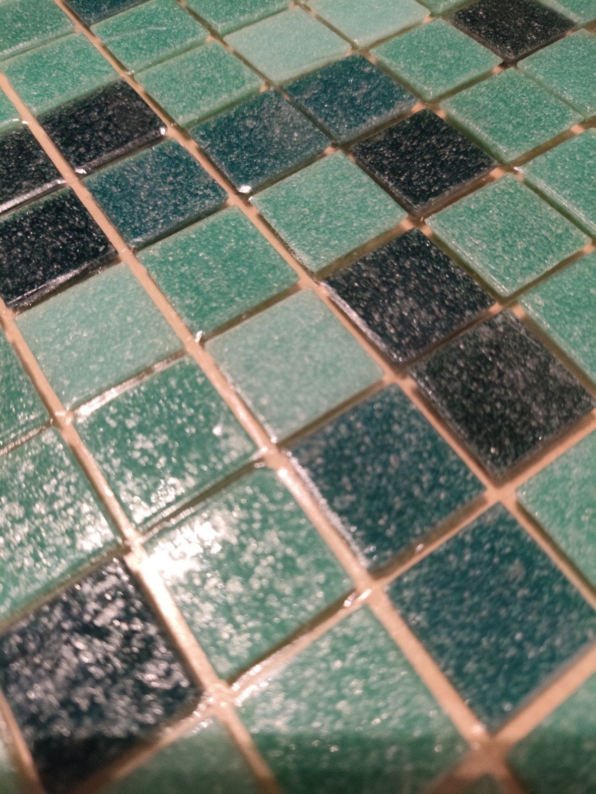 Mozaïektegels groen licht en donker - Nieuw, Ophalen, Overige materialen, Overige typen, Nieuw