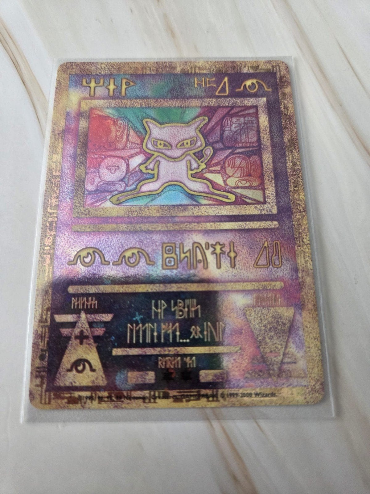 Ancient Mew Pokémon Kaart - Movie Promo Holo, Ophalen of Verzenden, Zo goed als nieuw, Losse kaart, Foil