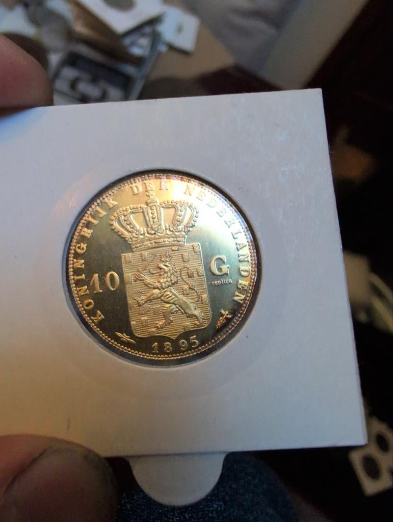 Gouden 10 Gulden 1895 Wilhelmina, Postzegels en Munten, Munten | Nederland, Ophalen of Verzenden, Koningin Wilhelmina, 10 gulden