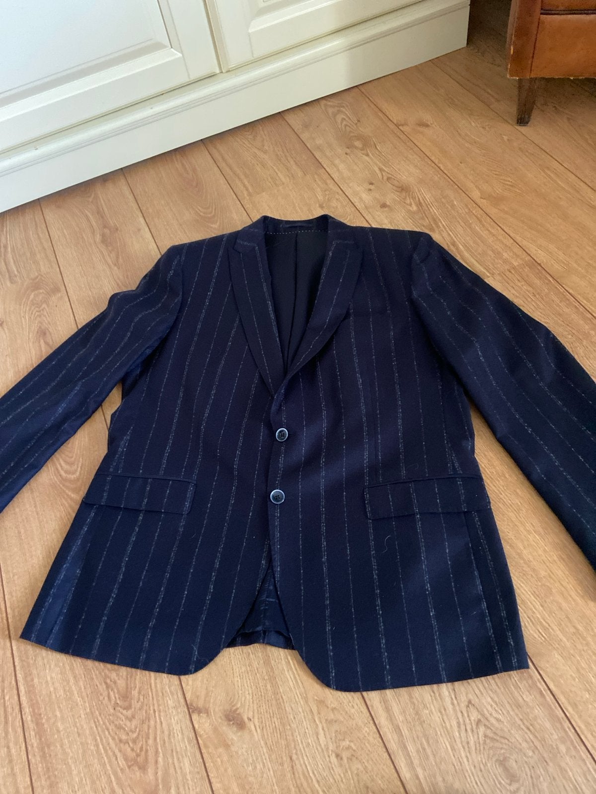 Pak brede streep Super 110's wol Mt.54 np €399,-, Ophalen of Verzenden, Nieuw, Maat 52/54 (L), Blauw