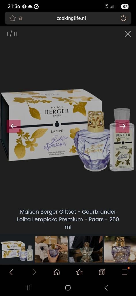 Maison Berger Lolita Lempicka Geurbrander Giftset Nieuw, Ophalen of Verzenden, Nieuw