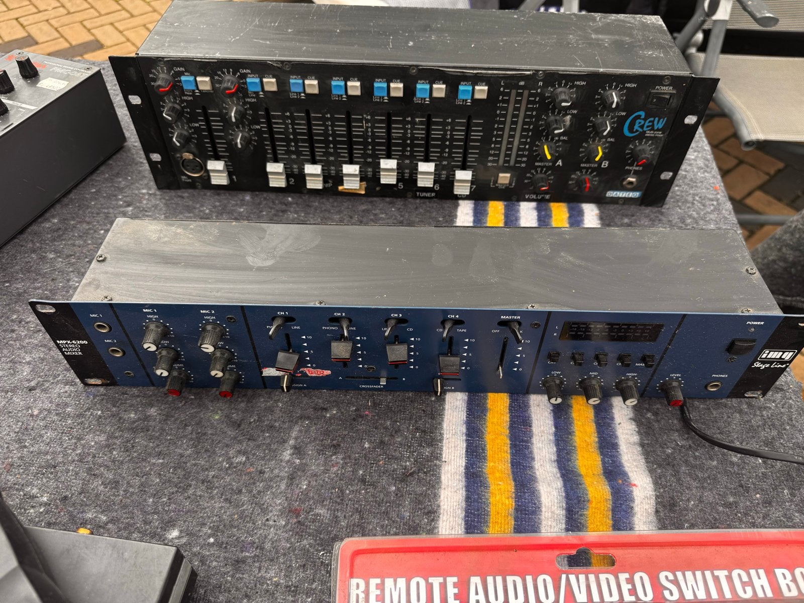 IMG Stage Line Monacor MPX-6200 Stereo Audio Mixer, Ophalen of Verzenden, Gebruikt, Minder dan 5 kanalen, Microfooningang