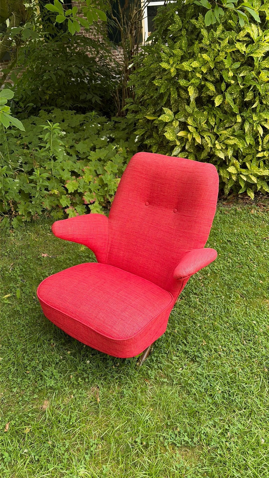 Vintage fauteuil Pinguin design Theo Ruth Artifort, Ophalen, 75 tot 100 cm, Zo goed als nieuw, Stof