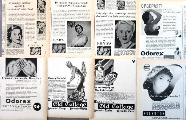 130+ vintage advertenties persoonlijke hygiene 1935-71 Bayer, Verzamelen, Merken en Reclamevoorwerpen, Ophalen of Verzenden, Gebruikt