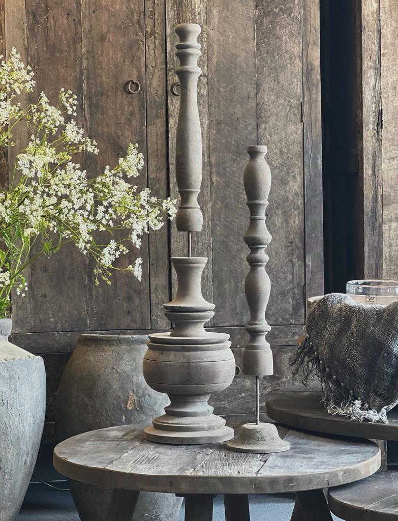 Houten Ornament kandelaar Aura Peeperkorn, Huis en Inrichting, Woonaccessoires | Kandelaars en Kaarsen, Ophalen of Verzenden, Hout