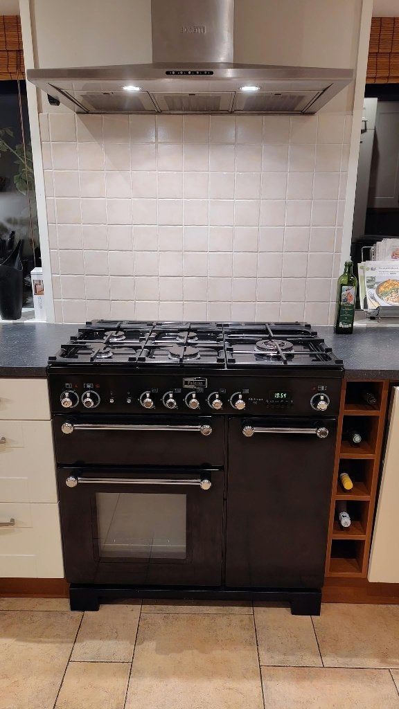fornuis FALCON KITCHENER 90 zwart, Witgoed en Apparatuur, Ophalen, Gebruikt, 60 cm of meer, Gas