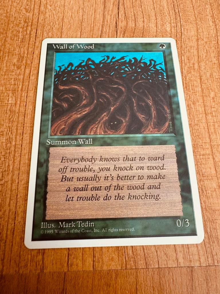 Magic The Gathering Deckmaster | Wall of Wood, Ophalen, Zo goed als nieuw, Losse kaart