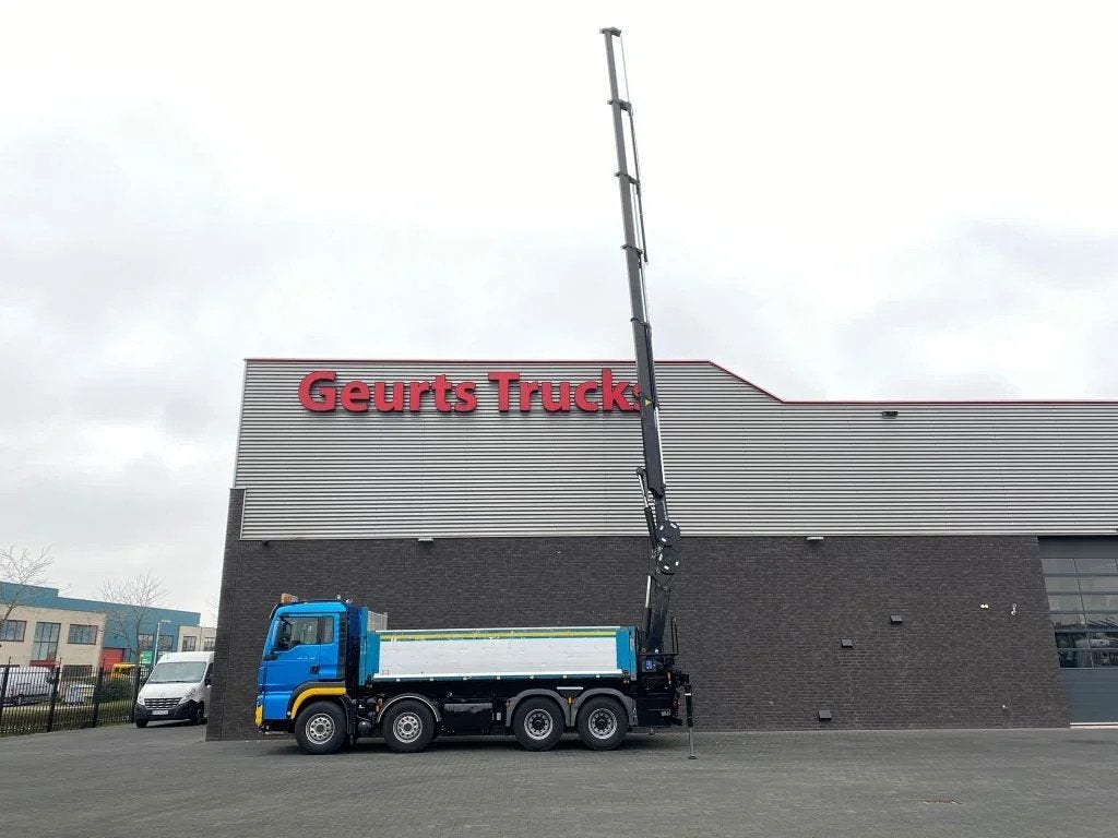 MAN TGS 35.480 8X4 KIPPER/TIPPER + HMF 2620-K5 KRAAN/KRAN/CR, Auto's, Automaat, Achterwielaandrijving, Euro 6, Blauw