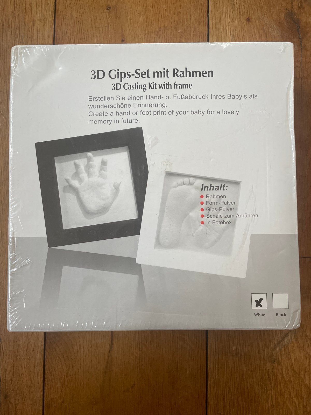 3D Gips-Set met frame voor baby hand- of voetafdruk, Ophalen of Verzenden, Nieuw, Kraamcadeau
