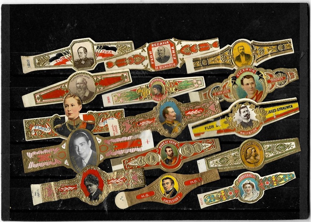 Portretbanden    15 st, Ophalen of Verzenden, Gebruikt, Sigarenbandjes