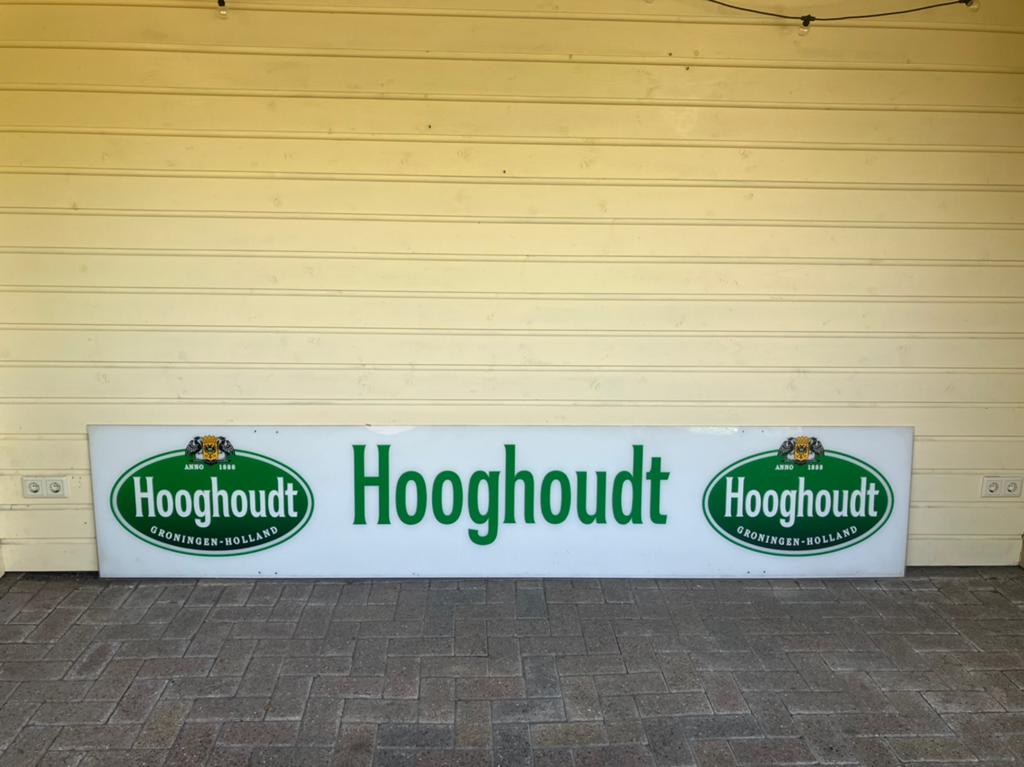 Hooghoudt reclamebord groot geschikt voor lichtreclame, Ophalen, Gebruikt, Reclamebord