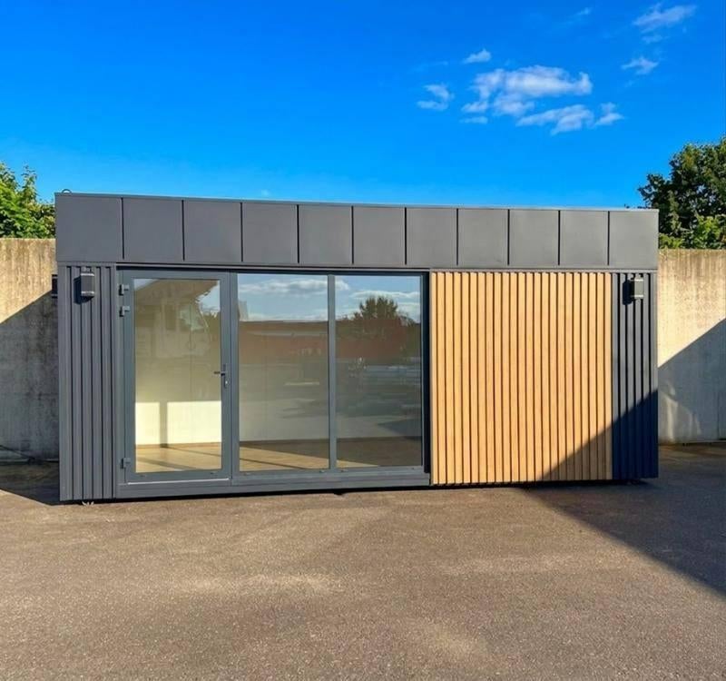 Geïsoleerd Tuinkantoor 6x3m – Tiny House - Praktijkruimte, C&G Prefabs B.V., 200 tot 400 cm, 3 ramen of meer, Verzenden
