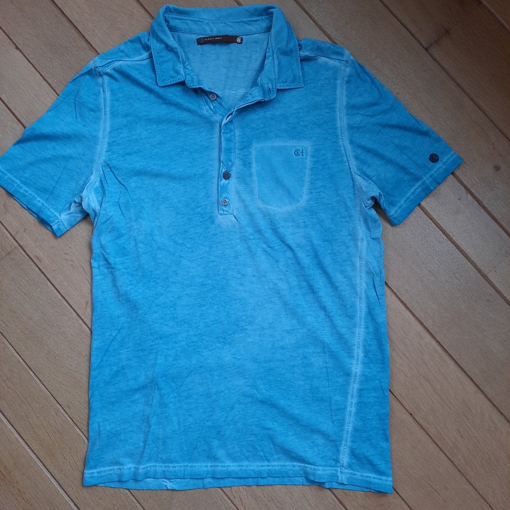 Cast Iron polo t- shirt aqua blauw maat XXL, Blauw, Overige maten, Ophalen of Verzenden, Zo goed als nieuw