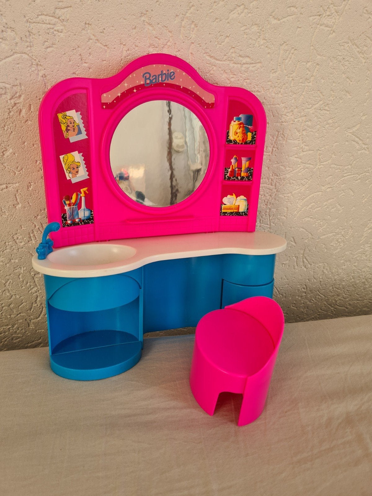 vintage 1991 BARBIE KAPTAFEL met stoel kapsalon, Ophalen of Verzenden, Gebruikt, Barbie